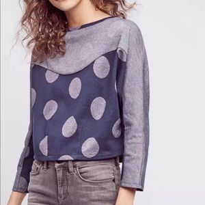 Postmark Anthropologie Dot Blue Sweater Top XS New NWT Beautiful RARE HTF